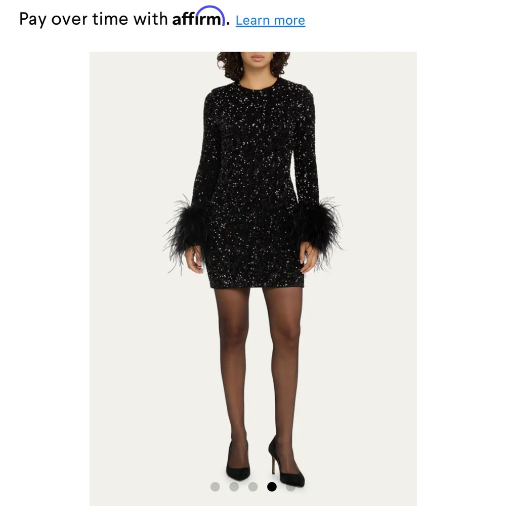 Alice & Olivia sequin dress with fur cuffs